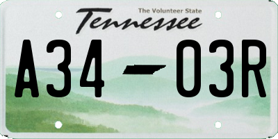 TN license plate A3403R