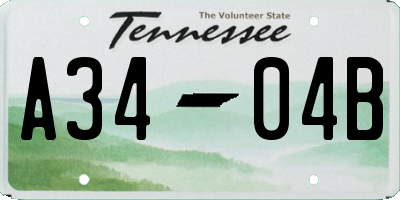 TN license plate A3404B