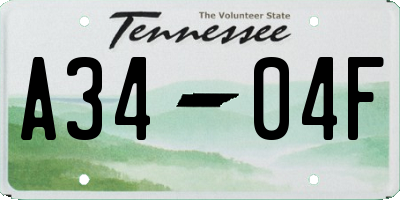 TN license plate A3404F
