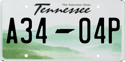 TN license plate A3404P