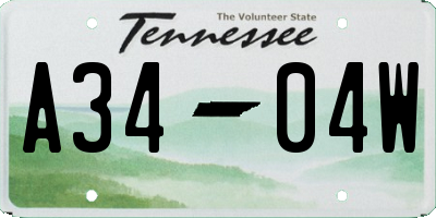 TN license plate A3404W