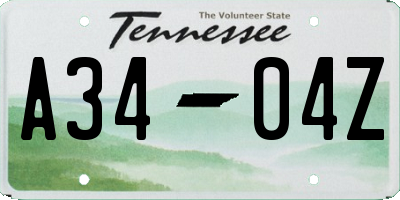 TN license plate A3404Z