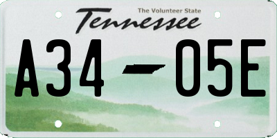 TN license plate A3405E