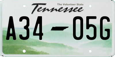 TN license plate A3405G