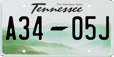 TN license plate A3405J