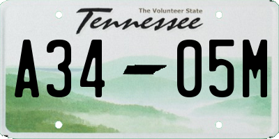 TN license plate A3405M