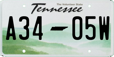 TN license plate A3405W
