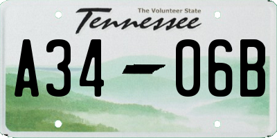 TN license plate A3406B