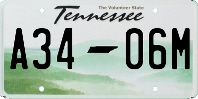 TN license plate A3406M