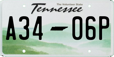 TN license plate A3406P