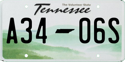 TN license plate A3406S