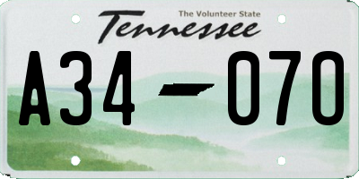 TN license plate A3407O