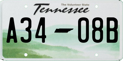 TN license plate A3408B