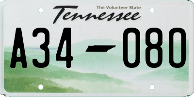 TN license plate A3408O