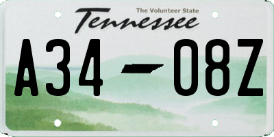 TN license plate A3408Z