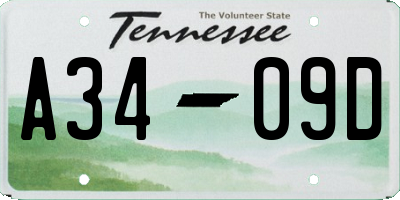 TN license plate A3409D