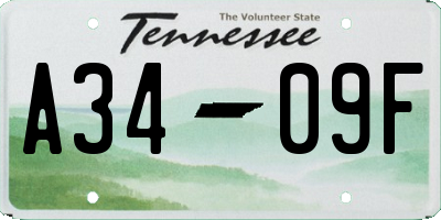 TN license plate A3409F