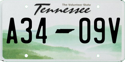 TN license plate A3409V