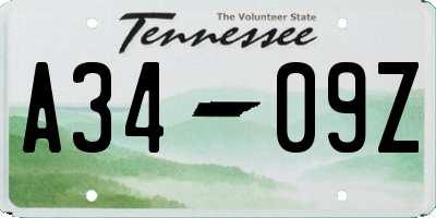 TN license plate A3409Z