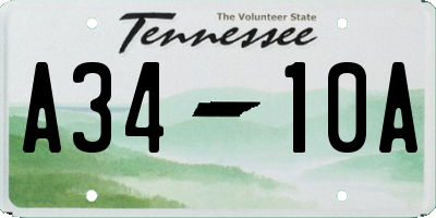 TN license plate A3410A