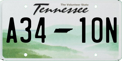 TN license plate A3410N