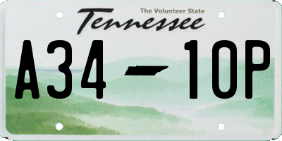 TN license plate A3410P