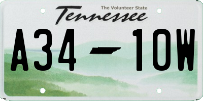 TN license plate A3410W