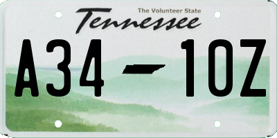 TN license plate A3410Z