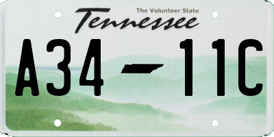 TN license plate A3411C