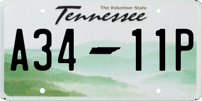 TN license plate A3411P
