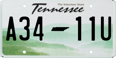 TN license plate A3411U
