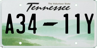 TN license plate A3411Y