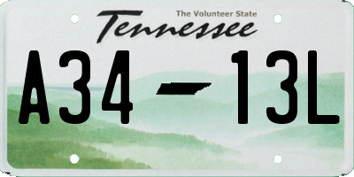 TN license plate A3413L