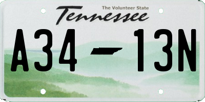 TN license plate A3413N