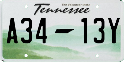 TN license plate A3413Y