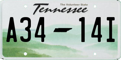 TN license plate A3414I
