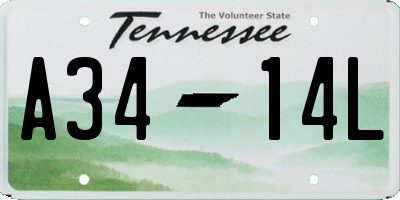 TN license plate A3414L