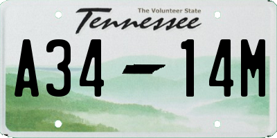 TN license plate A3414M