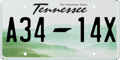 TN license plate A3414X