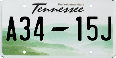 TN license plate A3415J