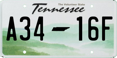 TN license plate A3416F
