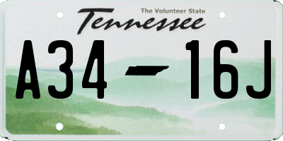 TN license plate A3416J
