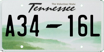 TN license plate A3416L
