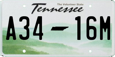 TN license plate A3416M