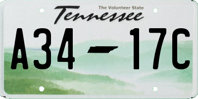 TN license plate A3417C