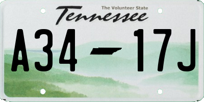 TN license plate A3417J