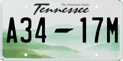 TN license plate A3417M