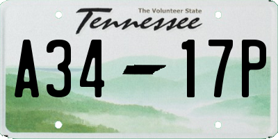 TN license plate A3417P