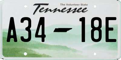 TN license plate A3418E