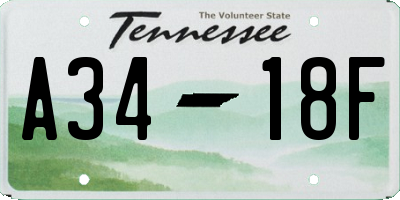 TN license plate A3418F